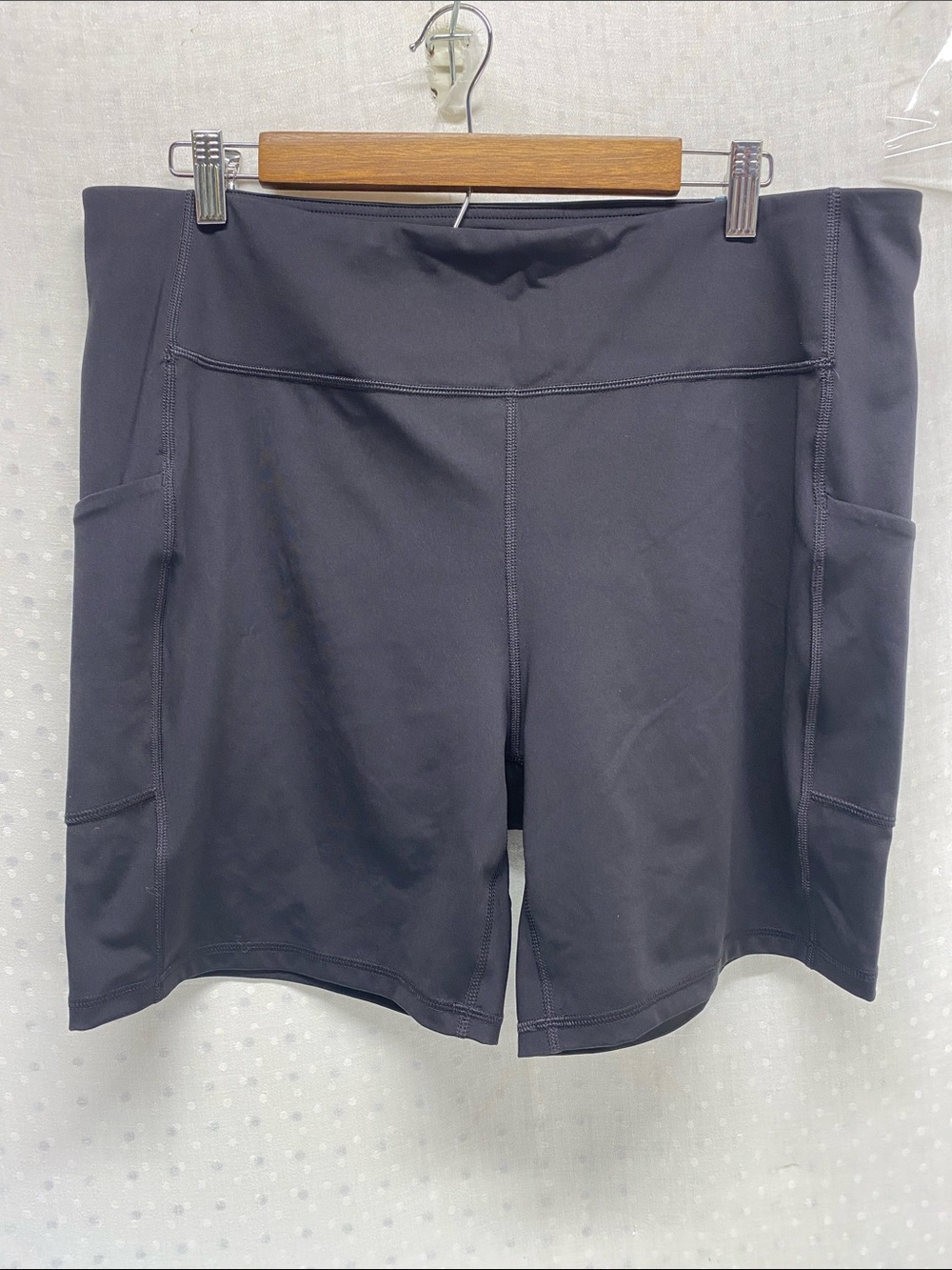 tek gear Black High-Rise Bike Shorts with Side Pockets Size 2X NEW